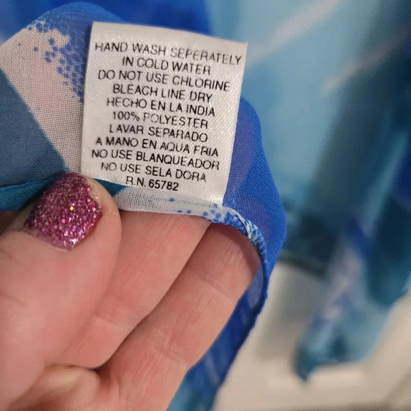 Peppermint Bay Scarf Body Wrap Large Ocean Theme Silky - Picture 7 of 10